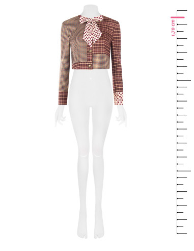 Veste courte patchwork avec nœud et épaulettes Rinascimento