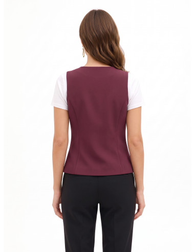 Gilet cintré en tissu cady avec boutons assortis Rinascimento