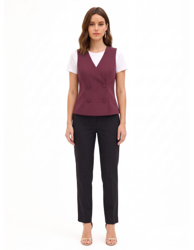 Gilet cintré en tissu cady avec boutons assortis Rinascimento