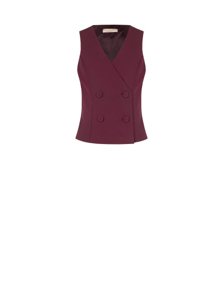 Gilet cintré en tissu cady avec boutons assortis Rinascimento