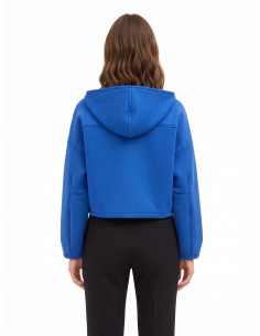 Korte oversized neopreenjas met capuchon en zakjes Rinascimento 2