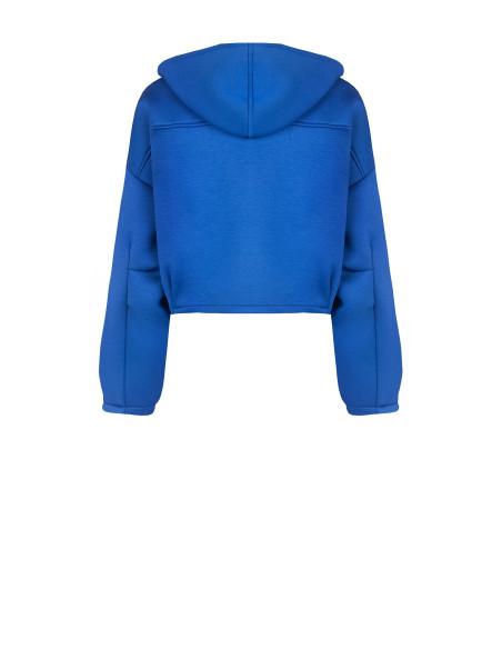 Korte oversized neopreenjas met capuchon en zakjes Rinascimento