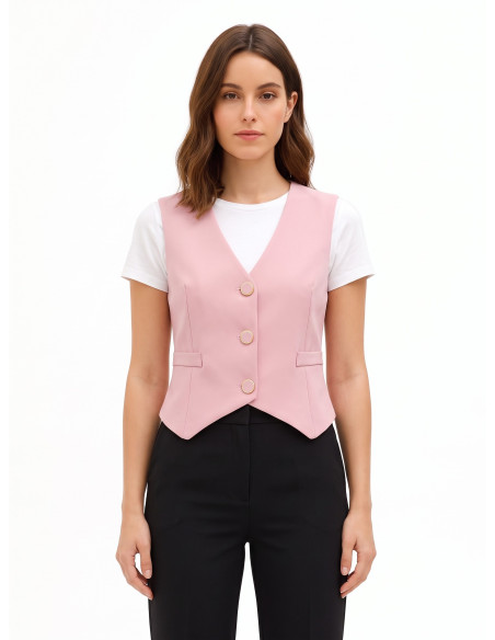 Gilet à trois boutons en tissu technique Rinascimento