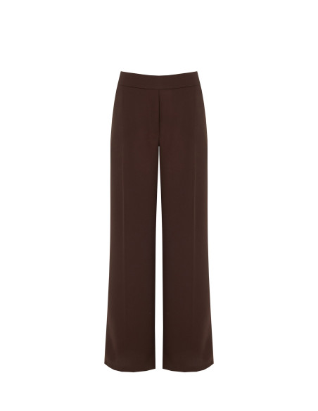 Pantalon palazzo en tissu cady avec élastique au dos Rinascimento