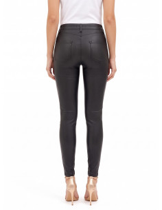 Pantalon skinny en similicuir avec fermeture éclair et logo RR Rinascimento 2