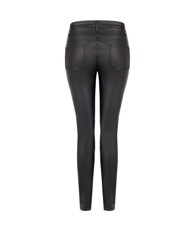 Pantalon skinny en similicuir avec fermeture éclair et logo RR Rinascimento