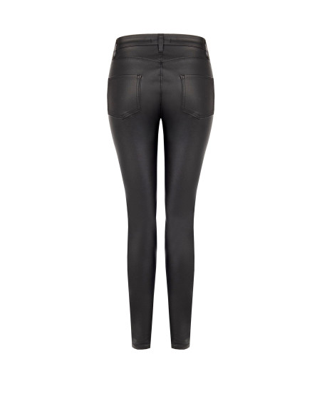 Pantalon skinny en similicuir avec fermeture éclair et logo RR Rinascimento