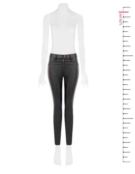 Pantalon skinny en similicuir avec fermeture éclair et logo RR Rinascimento