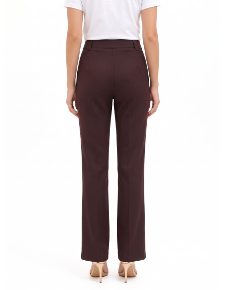 Pantalon droit en coton mélangé avec bouton dissimulé Rinascimento
