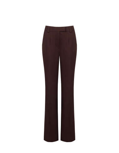 Pantalon droit en coton mélangé avec bouton dissimulé Rinascimento