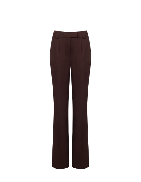 Pantalon droit en coton mélangé avec bouton dissimulé Rinascimento