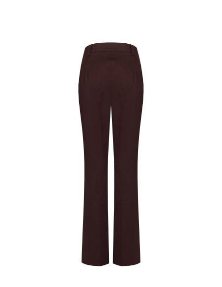 Pantalon droit en coton mélangé avec bouton dissimulé Rinascimento