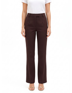 Pantalon droit en coton mélangé avec bouton dissimulé Rinascimento