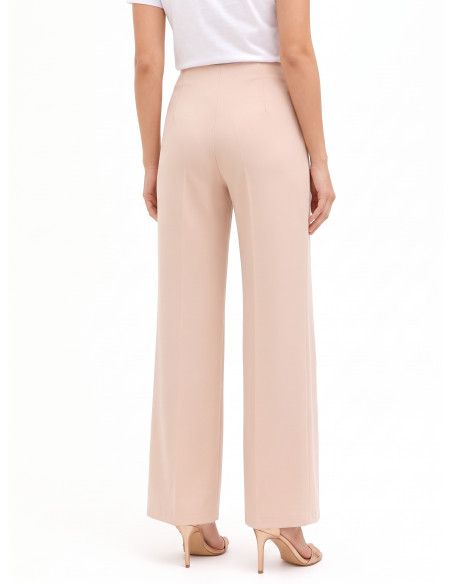 Pantalon palazzo en tissu cady avec panneau effet portefeuille Rinascimento