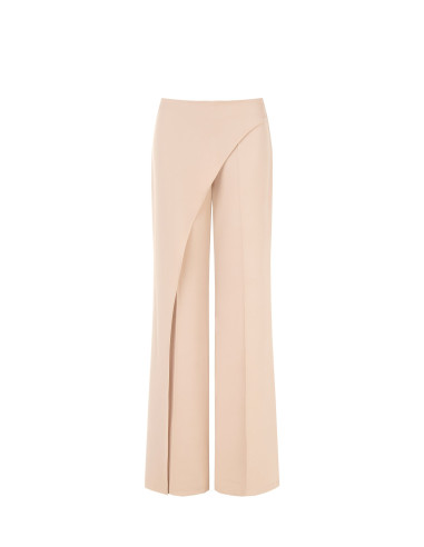 Pantalon palazzo en tissu cady avec panneau effet portefeuille Rinascimento