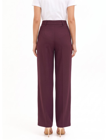 Pantalon palazzo en mélange de viscose avec pli Rinascimento