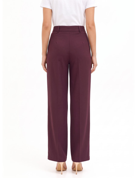 Pantalon palazzo en mélange de viscose avec pli Rinascimento