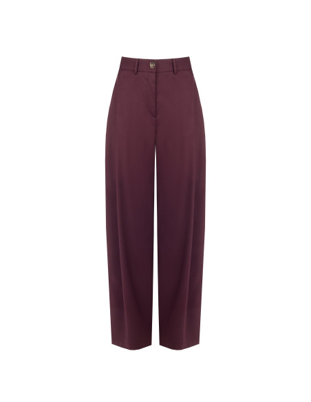 Pantalon palazzo en mélange de viscose avec pli Rinascimento