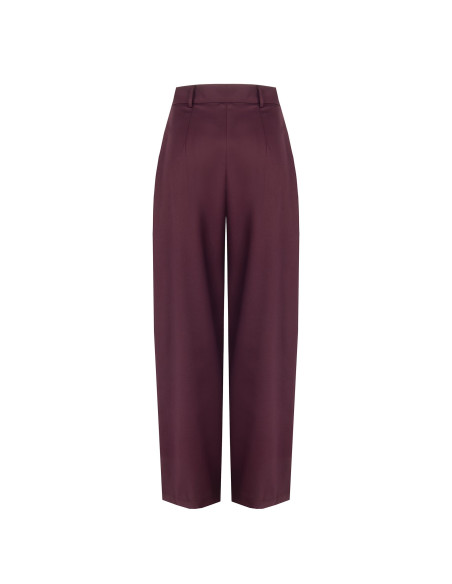 Pantalon palazzo en mélange de viscose avec pli Rinascimento