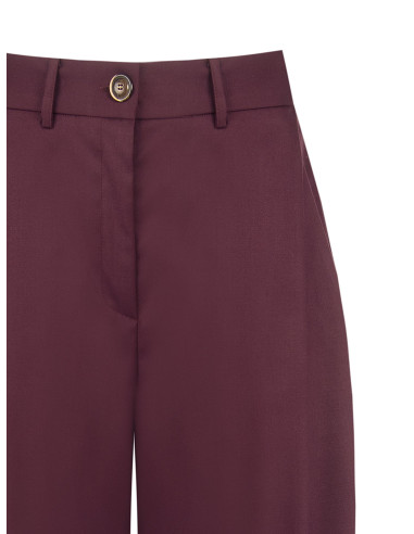 Pantalon palazzo en mélange de viscose avec pli Rinascimento