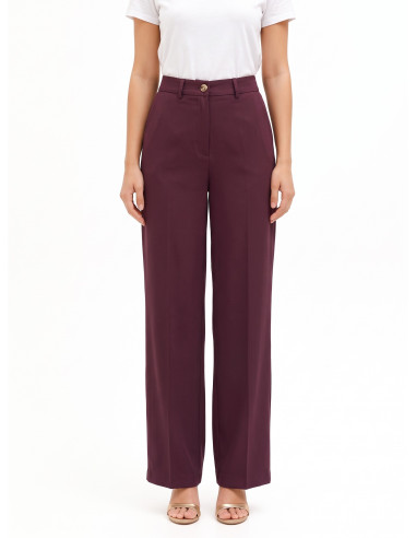 Pantalon palazzo en mélange de viscose avec pli Rinascimento