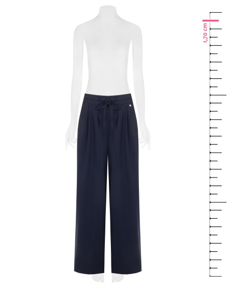 Pantalon palazzo en mélange de viscose avec cordon de serrage à la taille Rinascimento
