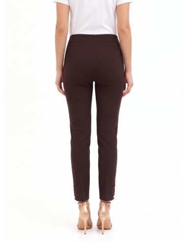Pantalon cigarette en tissu technique avec boutons aux chevilles Rinascimento