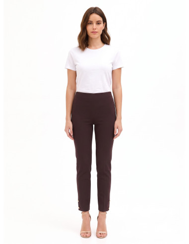 Pantalon cigarette en tissu technique avec boutons aux chevilles Rinascimento