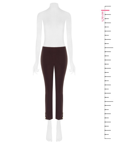 Pantalon cigarette en tissu technique avec boutons aux chevilles Rinascimento