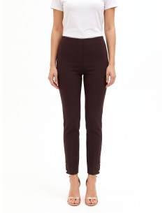 Pantalon cigarette en tissu technique avec boutons aux chevilles Rinascimento