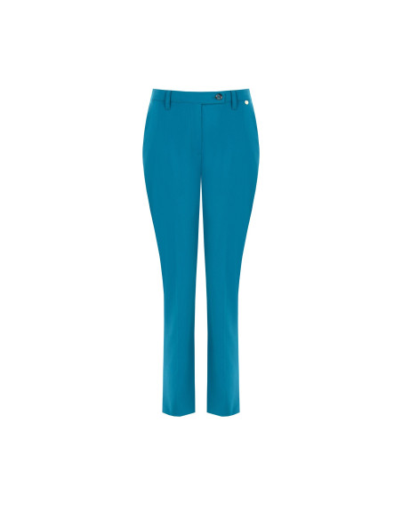 Cropped sigarettenbroek van polyester-viscose met elastiek aan de achterkant Rinascimento