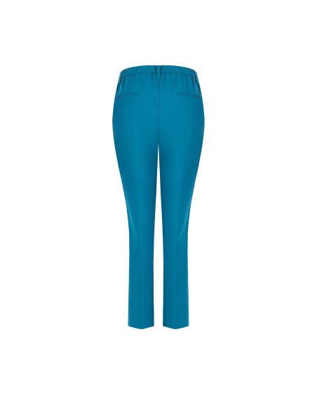 Pantalon cigarette raccourci en polyviscose avec élastique au dos Rinascimento