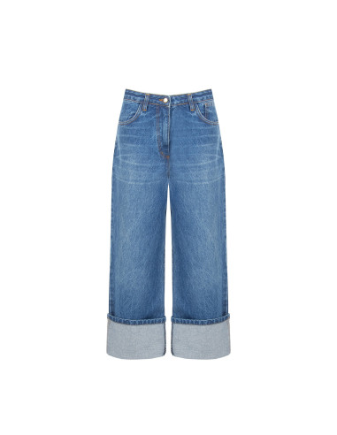 Jean droit raccourci avec large revers Rinascimento