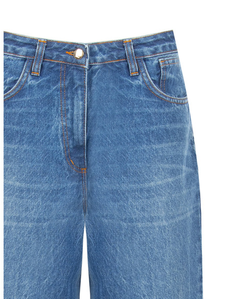 Jean droit raccourci avec large revers Rinascimento