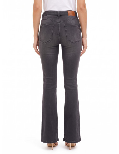 Jean flare extensible avec ceinture assortie et boucle logo RR Rinascimento