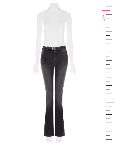Stretchflarejeans met bijpassende riem en RR-logogesp Rinascimento
