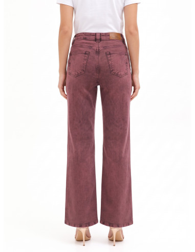 Jean wide leg extensible à effet délavé Rinascimento