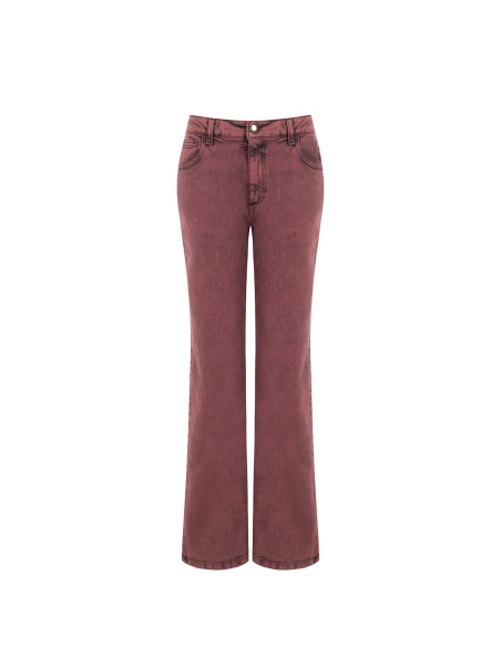 Jean wide leg extensible à effet délavé Rinascimento