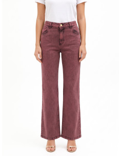 Jean wide leg extensible à effet délavé Rinascimento