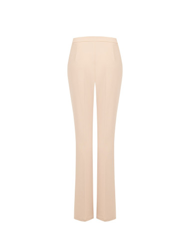 Scuba-crêpe broek met wijde pijpen en decoratieve logoknoop Rinascimento