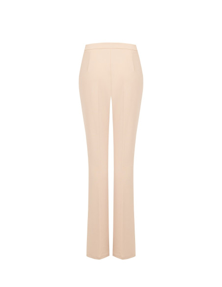 Scuba-crêpe broek met wijde pijpen en decoratieve logoknoop Rinascimento