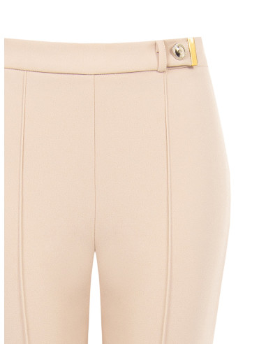 Scuba-crêpe broek met wijde pijpen en decoratieve logoknoop Rinascimento