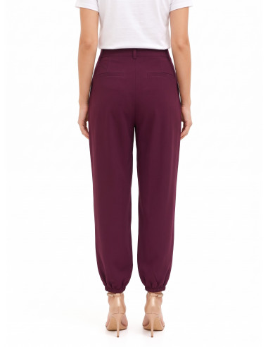 Pantalon large ballon en polyviscose avec plis Rinascimento