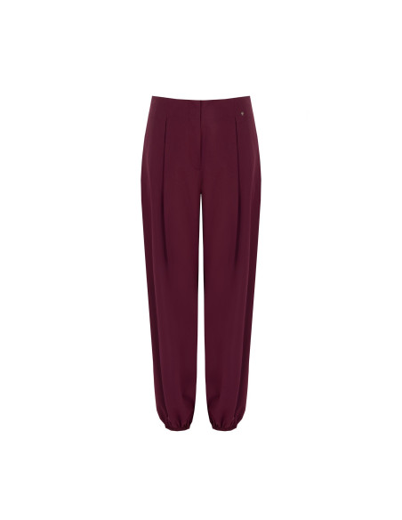 Pantalon large ballon en polyviscose avec plis Rinascimento