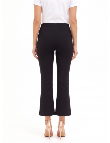 Pantalon flare court en viscose mélangée avec taille élastiquée Rinascimento