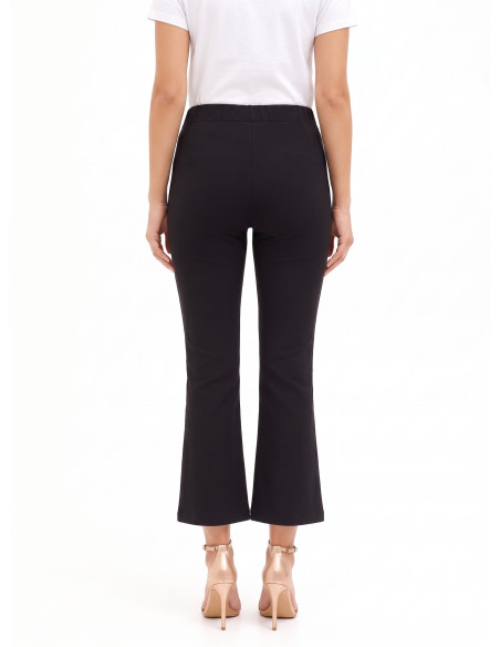 Cropped flared broek van een viscosemix met elastische taille Rinascimento