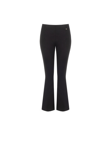 Cropped flared broek van een viscosemix met elastische taille Rinascimento