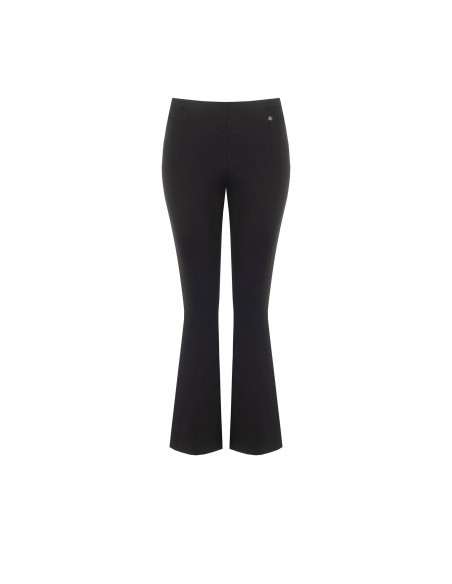 Cropped flared broek van een viscosemix met elastische taille Rinascimento