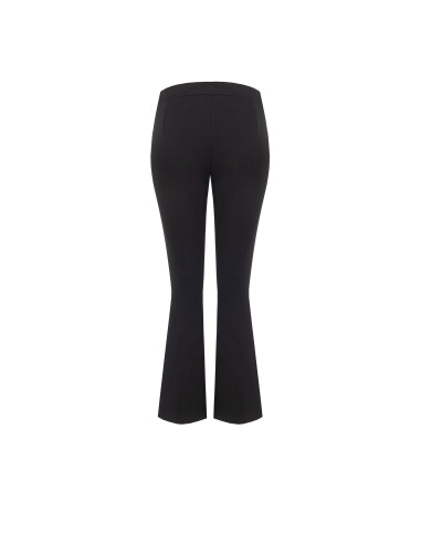 Cropped flared broek van een viscosemix met elastische taille Rinascimento