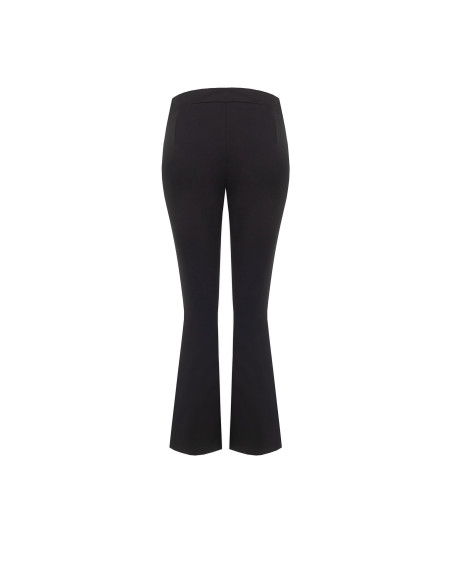 Pantalon flare court en viscose mélangée avec taille élastiquée Rinascimento